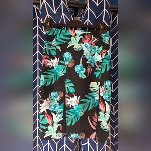 Guess Black Skirt with Teal and Coral Accents